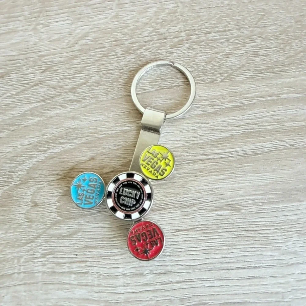 Las Vegas‎ Nevada Keychain Lucky Chip Fidget Spinner Vegas Fun Retro